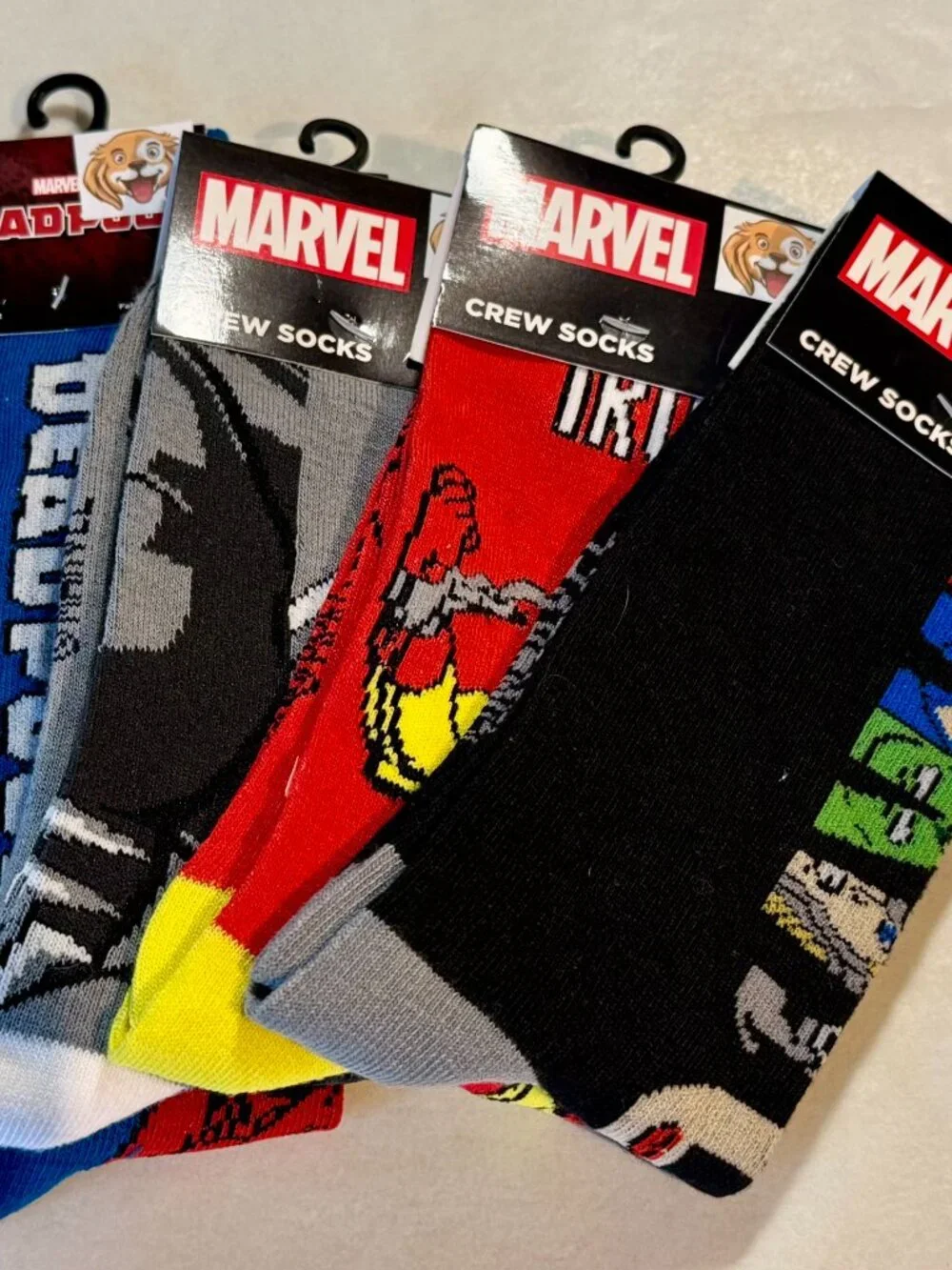 4 Pairs Marvel Novelty Crew Socks Size 6-12/13 OSFM